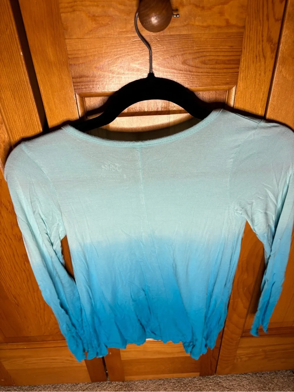 Justice Aqua Ombre Long Sleeve Tee Top
